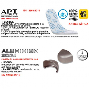 Palmilha antiperfuração e biqueira de alumínio resistente Sapato de segurança Cofra Galetti