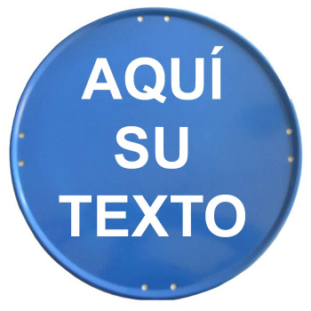 Placa circular azul personalizada de 50cm