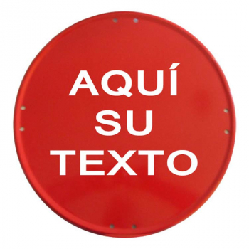 Placa circular vermelha personalizada de 50cm