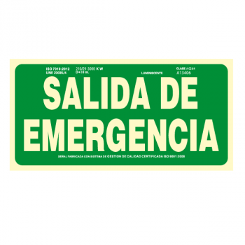 Sinal Saída de Emergência Classe A (Disponível...070
