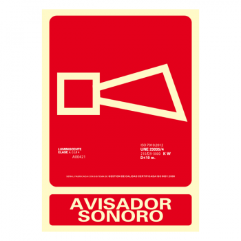 Sinal Aviso Sonoro Classe A 21x30cm