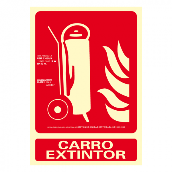 Señal Carro Extintor Clase A 21x30cm