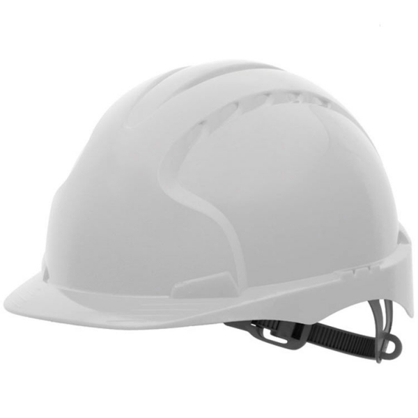 Jsp EVO3 Comfort Plus Ajustable Slip blanco casco de seguridad con ventilación