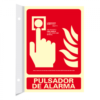 Banderola Pulsador de Alarma Clase A 21x30cm114