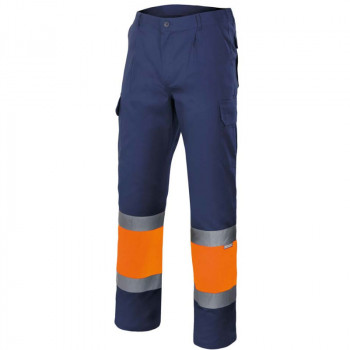 Pantalón de alta visibilidad azul marino y naranja930