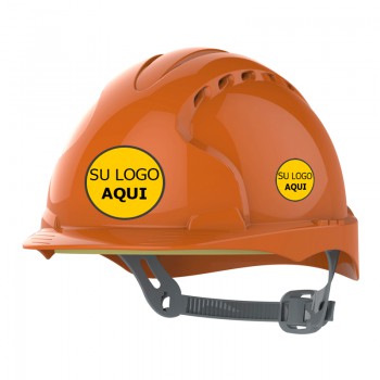 Casco de seguridad JSP EVO2 personalizado con el logotipo de su empresa para mejorar la imagen corporativa de su empresa.