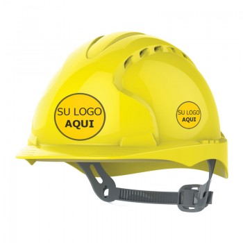 Casco de seguridad personalizado con el logotipo de su empresa. Un distintivo único que aporta valor y diferenciación.