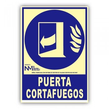 Señal fotoluminiscente "Puerta Cortafuegos