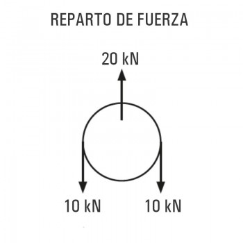 Reparto de la fuerza en polea.