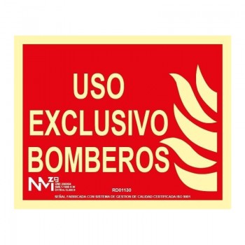 Placa de texto "Uso Exclusivo Bombeiros" 21x30cm