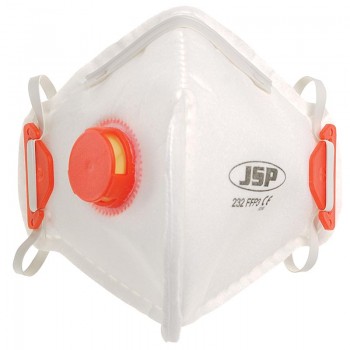 Máscara JSP Fold Flat FFP3 com válvula (caixa 10 unidades)