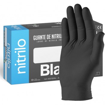 Caixa com 100 luvas de nitrilo preto 5,5g