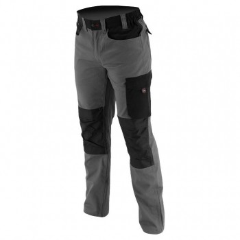 Pantalón de trabajo elástico reforzado gris y negro