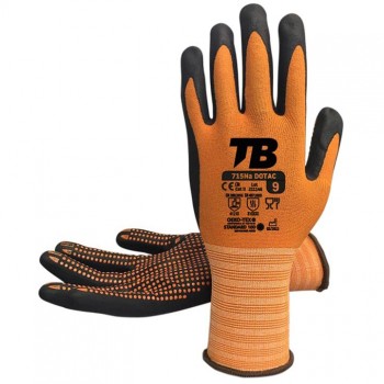 Guante Nitrilo Naranja Diamantado LION. Pack 50 uds. Talla M.