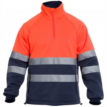 Sudadera de alta visibilidad naranja y marino