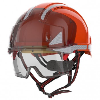 Casco JSP VISTAlens Dualswitch naranja con reflectante