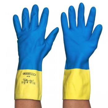 Guante flocado neopreno-látex bicolor
