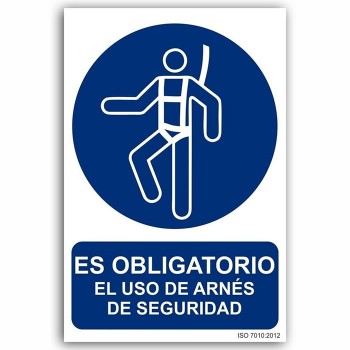Señal obligatorio arnés anticaídas