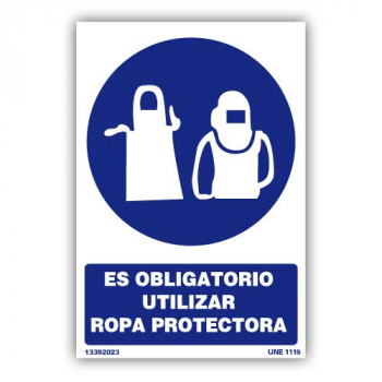 Señal "Es Obligatorio Utilizar Ropa Protectora"