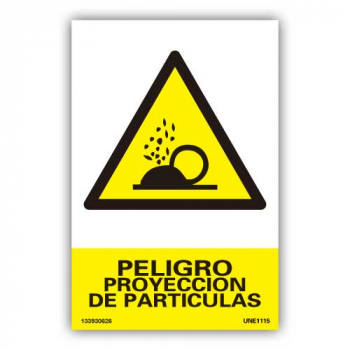 Sinal "Perigo de Projeção de Partículas"