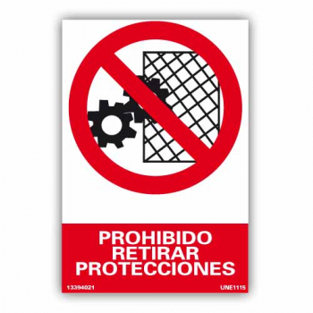 Señal "Prohibido Retirar Protecciones"64