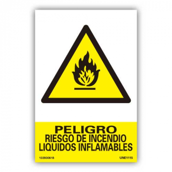 Placa "Peligro Riesgo de Incendio..."