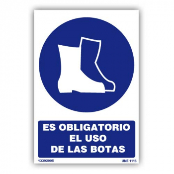 Placa "Es Obligatorio el Uso de las Botas"