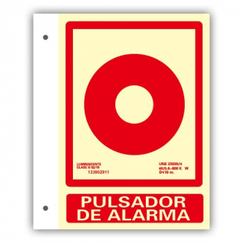 Banderola PVC Texto "Pulsador de Alarma" 21x30cm
