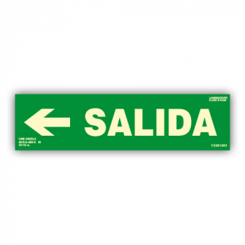 Señal Texto "Salida" Flecha Izquierda 10x40cm74