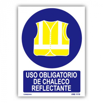 Señal "Uso Obligatorio Chaleco Reflectante"