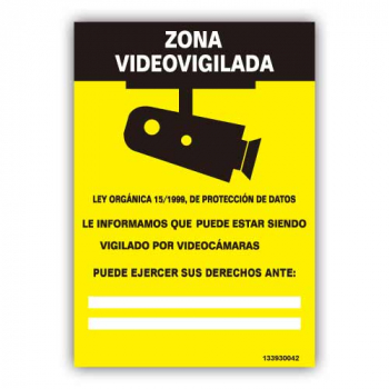 Aviso Zona Videovigilada EU Portugués