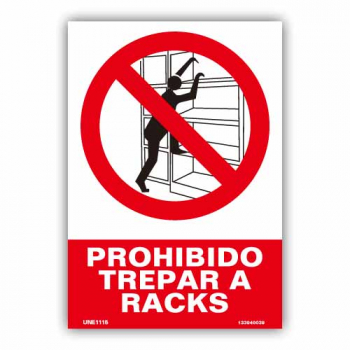 Sinal "Proibido Escalar Racks"