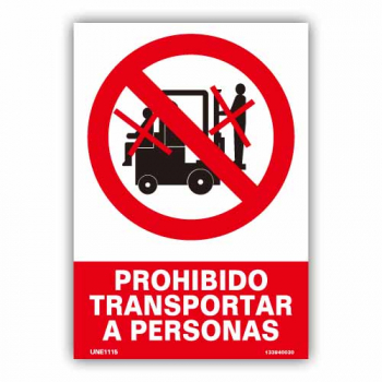 Sinal "Proibido Transportar Pessoas"75