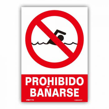 Sinal "Prohibido Nadar"