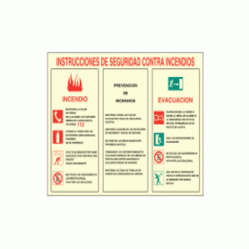 Señal Instrucciones de Seguridad Contra Incendios85