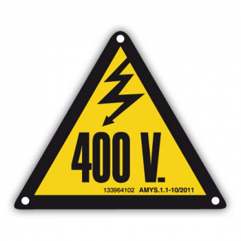 Sinal adhesiva risco elétrico 400V 105mm