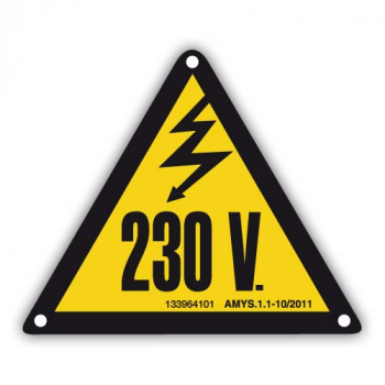 Señal adhesiva riesgo eléctrico 230V de 105mm