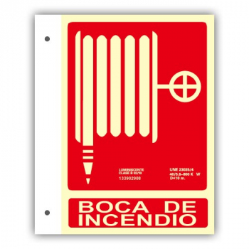 Banderola Alum. Texto Boca de Incendio 21x30cm