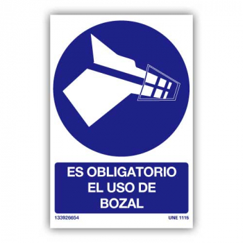 Señal "Es Obligatorio el Uso del Bozal"