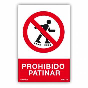 Señal Prohibido Patinar