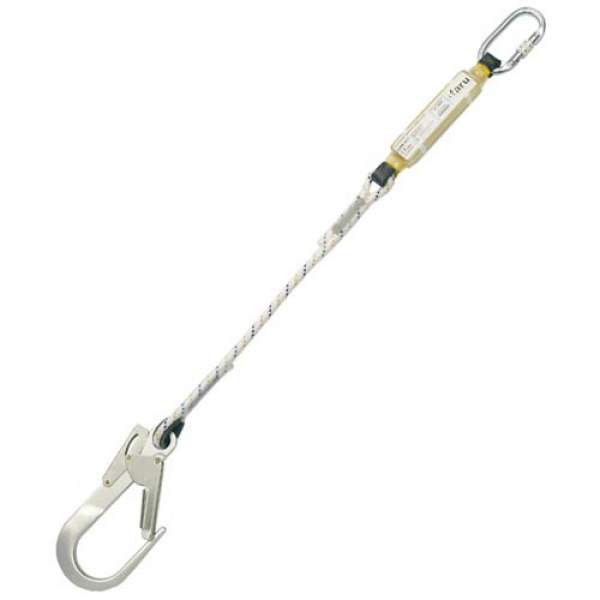 Elemento de amarre en cuerda (varias medidas) con absorbedor de energía y gancho de gran apertura.