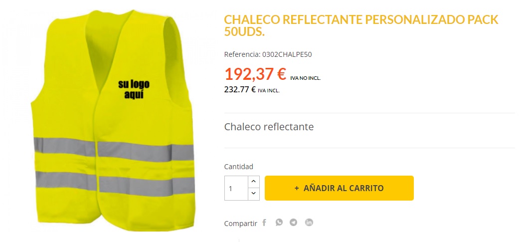 Chalecos reflectantes personalizados